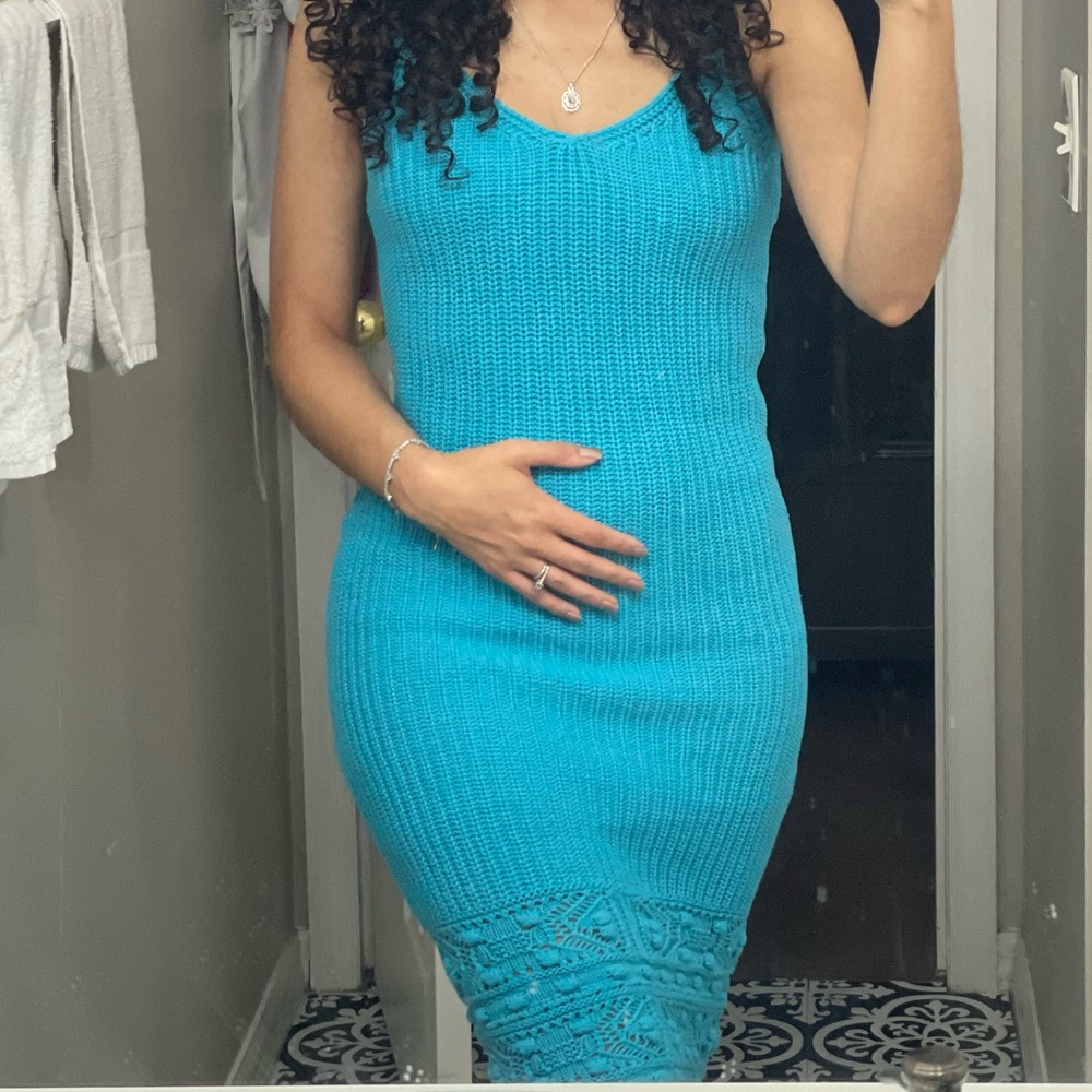 Willow Turquoise Midi Dress - Picture 5 of 5